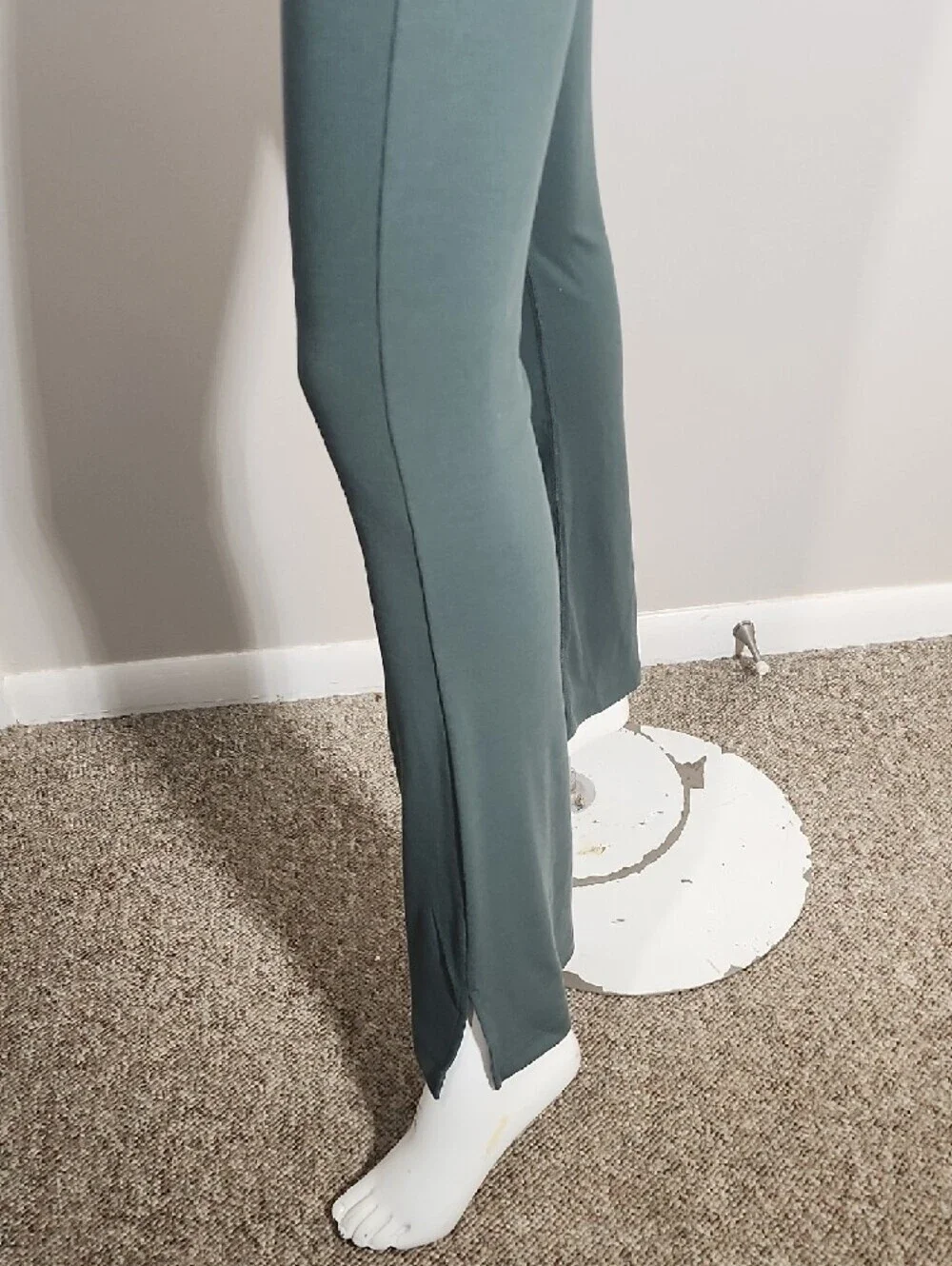 Nike Forest Green Flare Leggings with Small White Swoosh